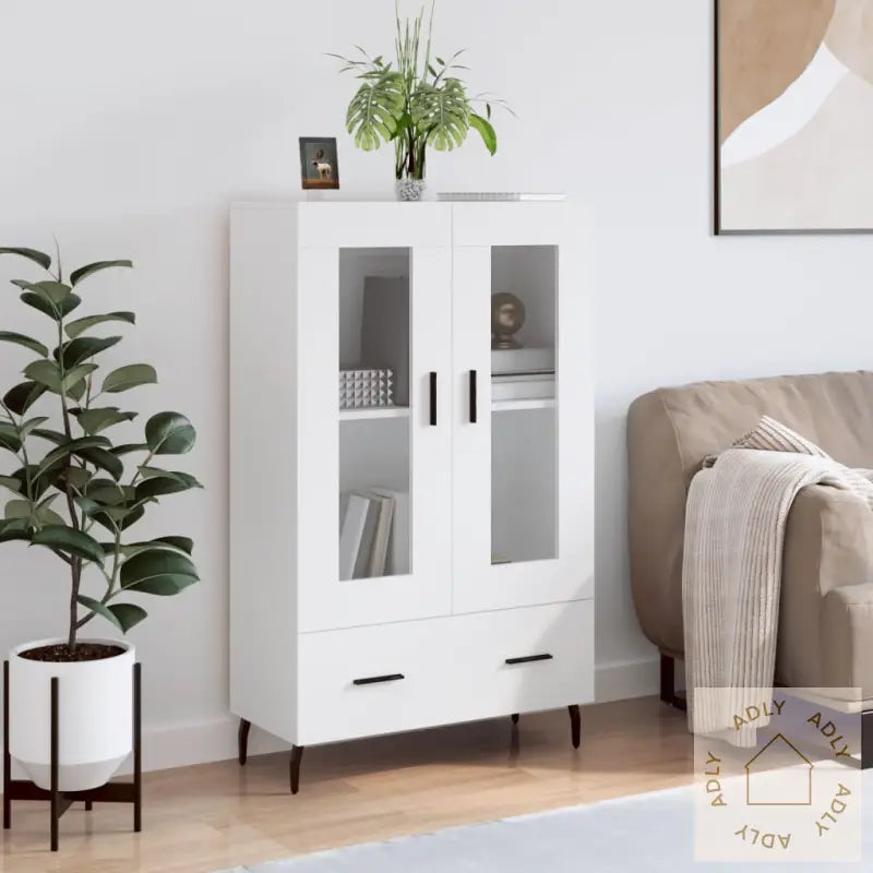 Highboard Hvit 69,5X31X115 Cm Konstruert Tre