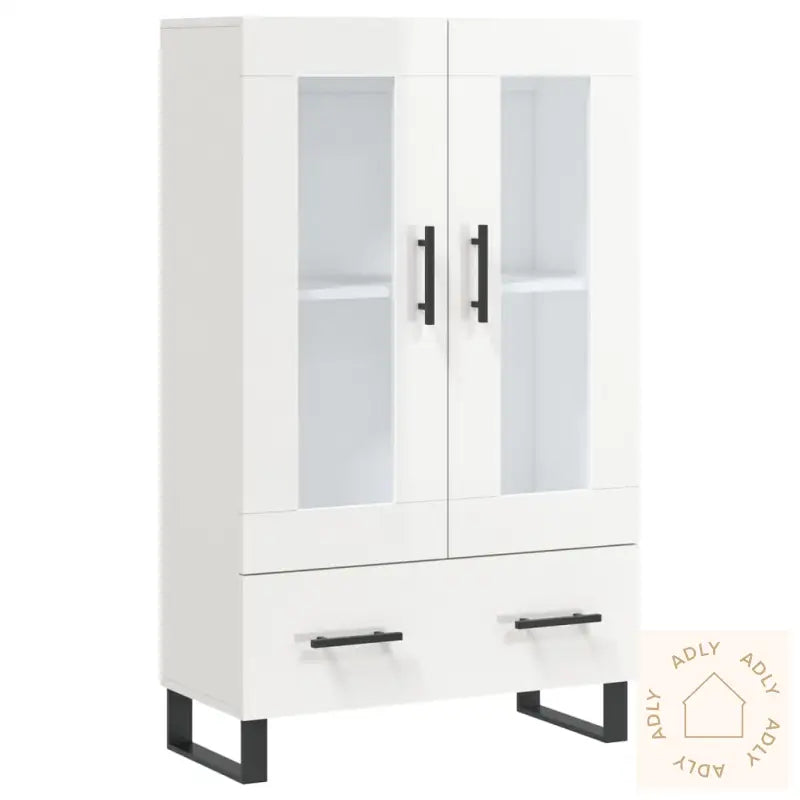 Highboard Høyglans Hvit 69,5X31X115 Cm Konstruert Tre