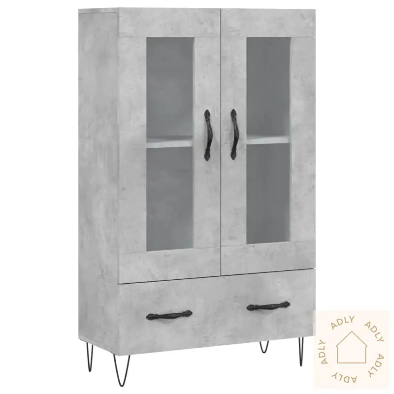Highboard Betonggrå 69,5X31X115 Cm Konstruert Tre