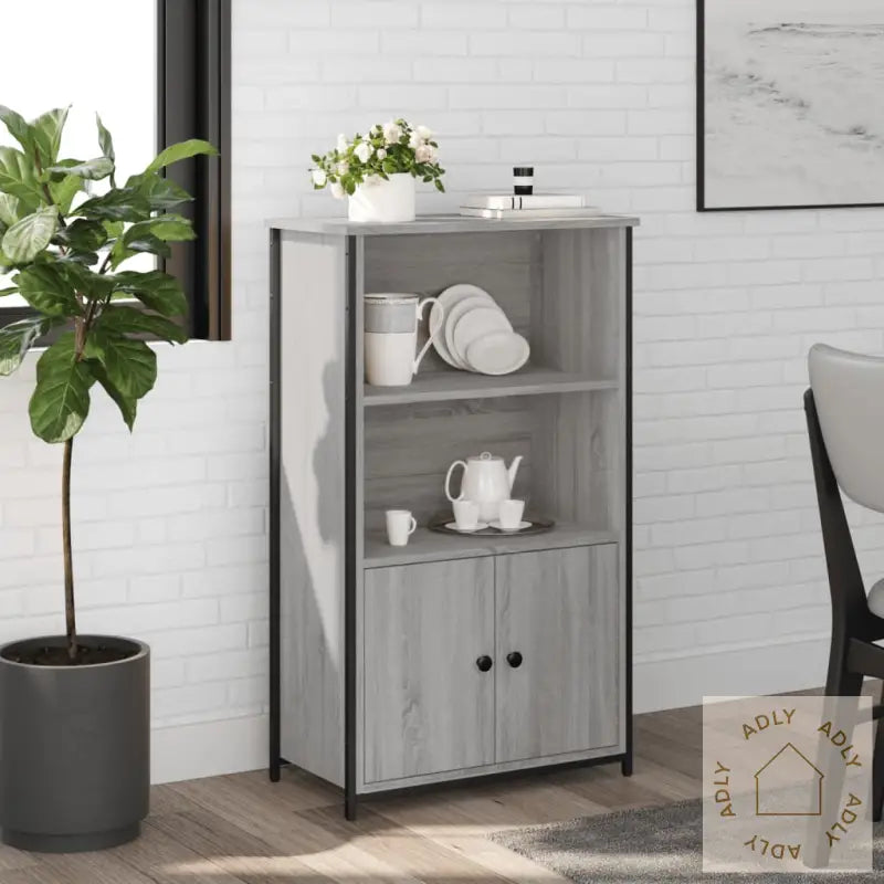 Highboard Grå Sonoma 62X32X103,5 Cm Konstruert Tre