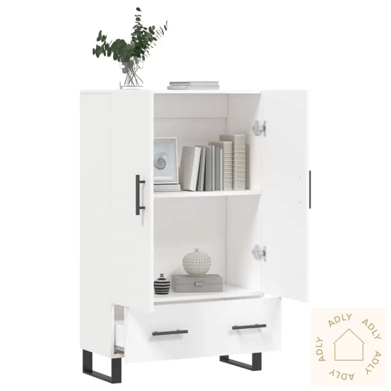 Highboard Hvit 69,5X31X115 Cm Konstruert Tre