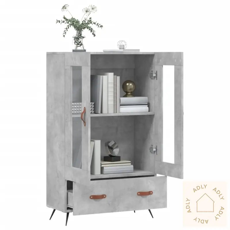 Highboard Betonggrå 69,5X31X115 Cm Konstruert Tre