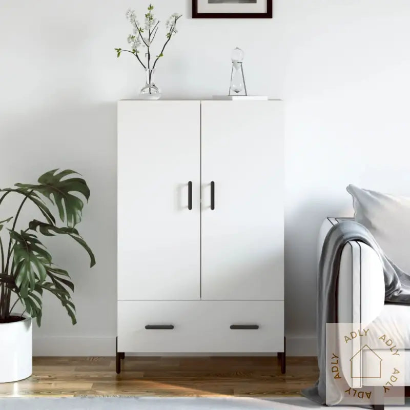 Highboard Hvit 69,5X31X115 Cm Konstruert Tre