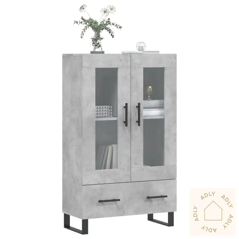 Highboard Betonggrå 69,5X31X115 Cm Konstruert Tre