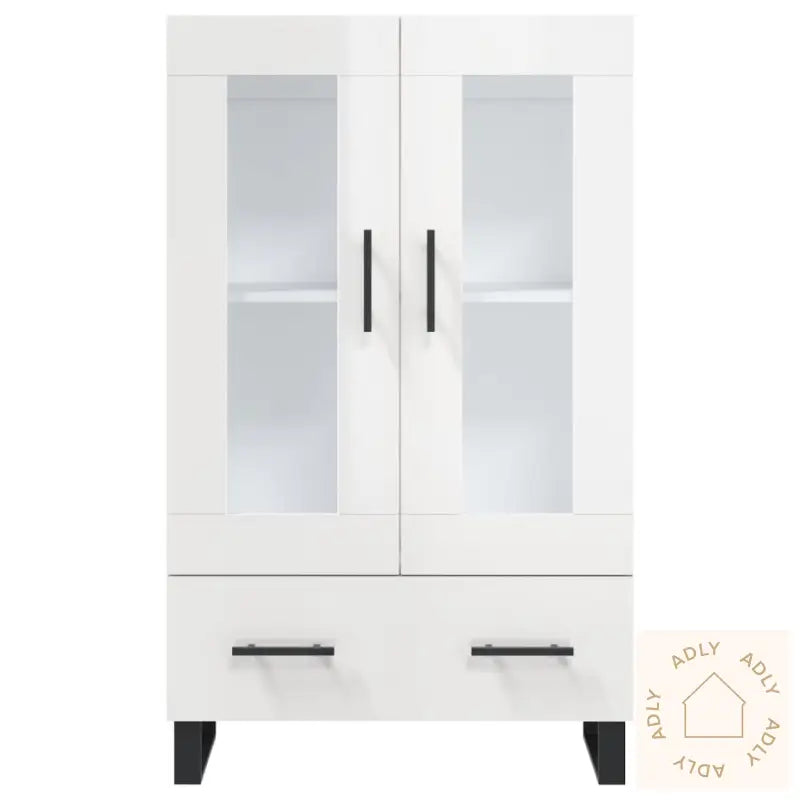 Highboard Høyglans Hvit 69,5X31X115 Cm Konstruert Tre