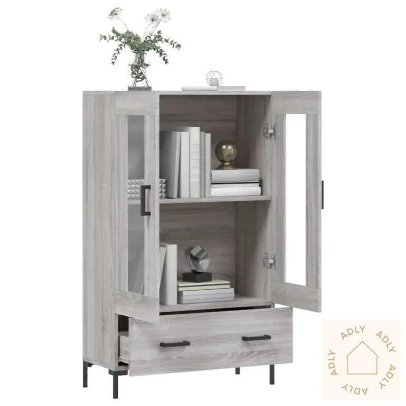 Highboard Grå Sonoma 69,5X31X115 Cm Konstruert Tre