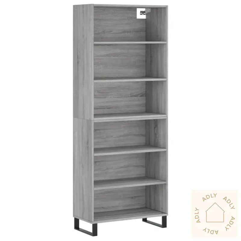 Highboard Grå Sonoma 69,5X32,5X180 Cm Konstruert Tre