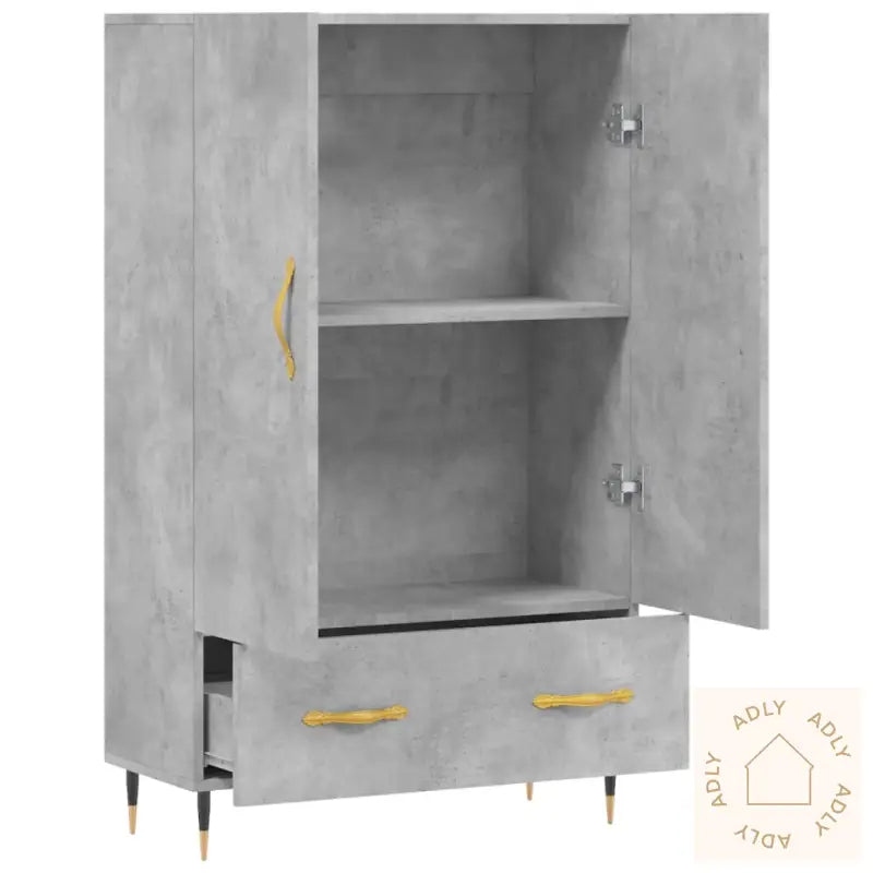 Highboard Betonggrå 69,5X31X115 Cm Konstruert Tre