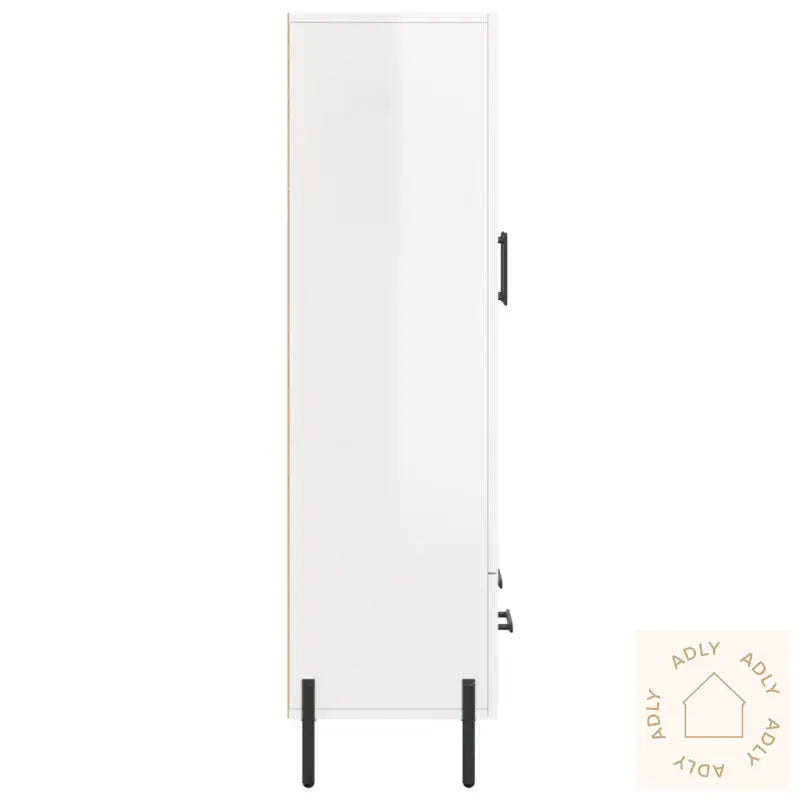 Highboard Høyglans Hvit 69,5X31X115 Cm Konstruert Tre