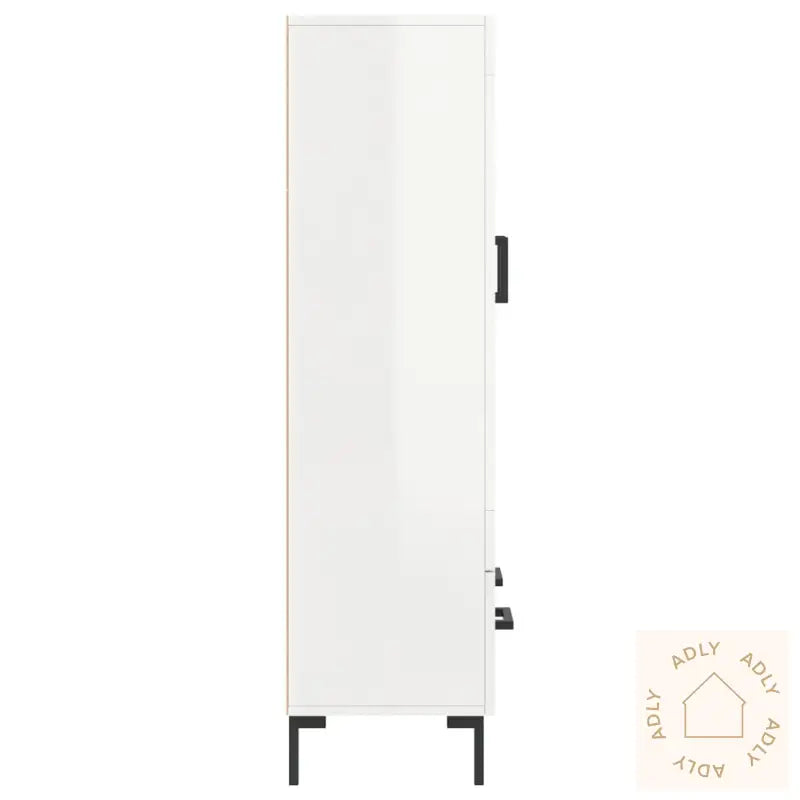 Highboard Høyglans Hvit 69,5X31X115 Cm Konstruert Tre