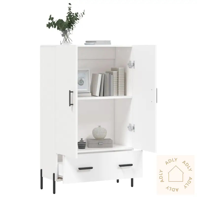 Highboard Hvit 69,5X31X115 Cm Konstruert Tre