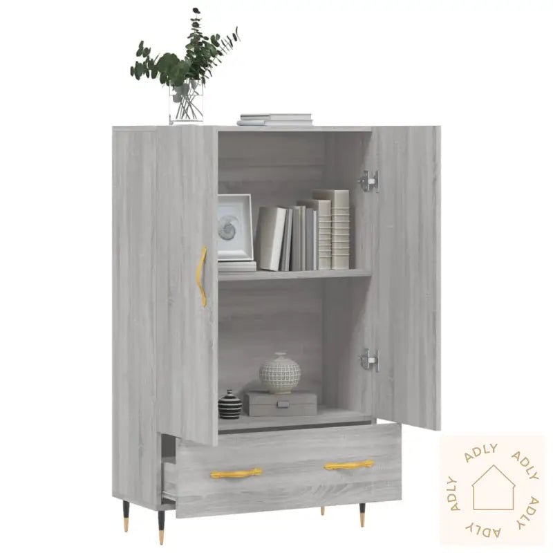 Highboard Grå Sonoma 69,5X31X115 Cm Konstruert Tre