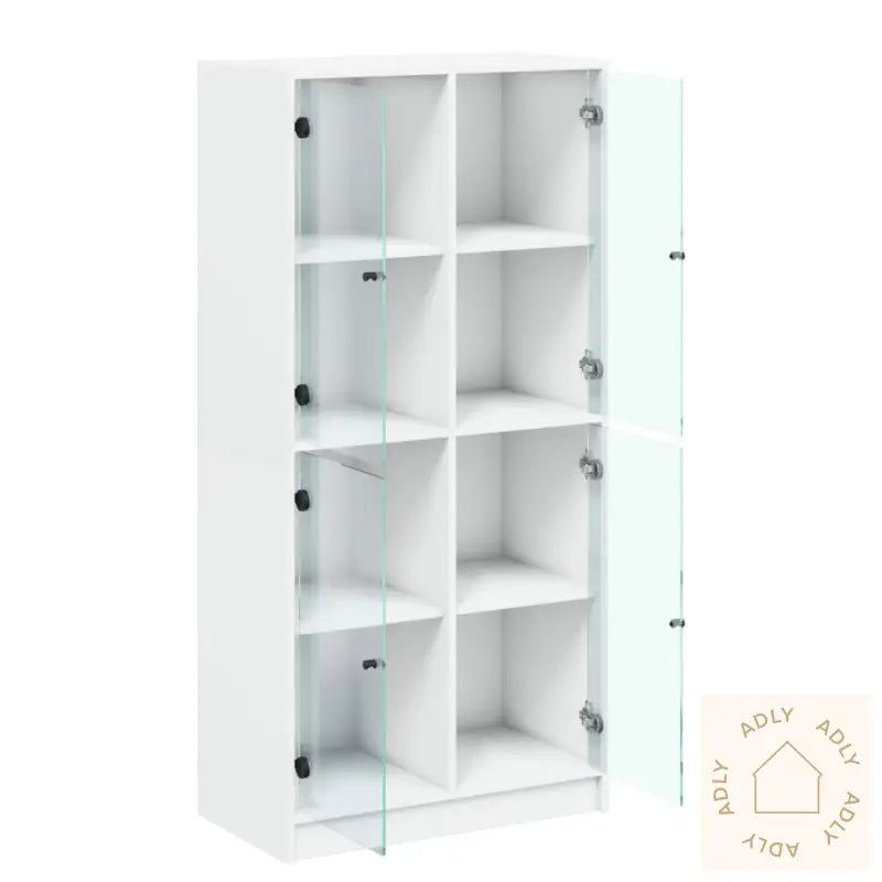 Highboard Med Dører Hvit 68X37X142 Cm Konstruert Tre