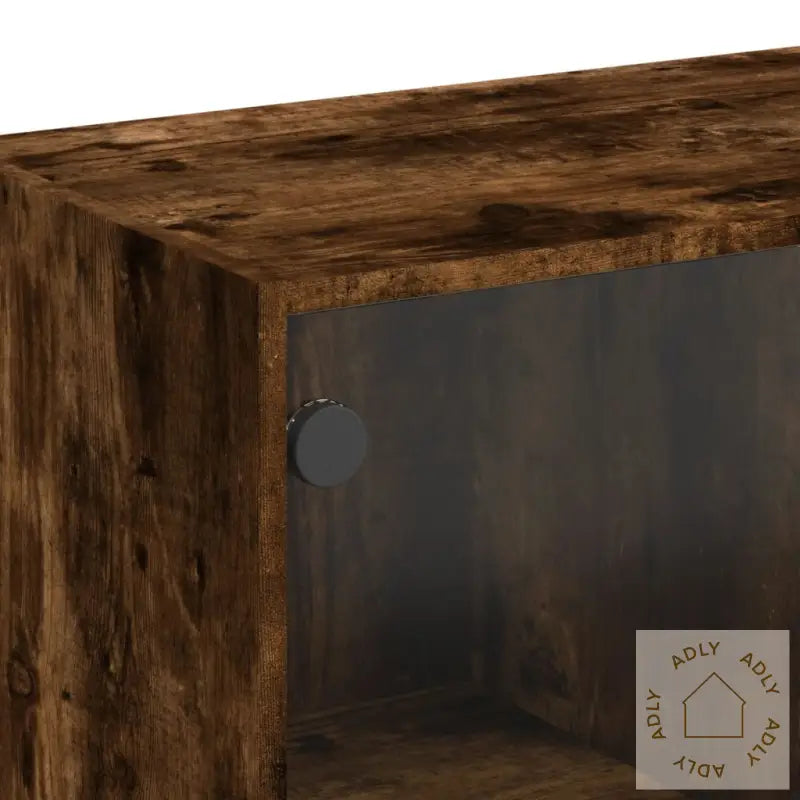 Highboard Med Dører Røkt Eik 68X37X142 Cm Konstruert Tre