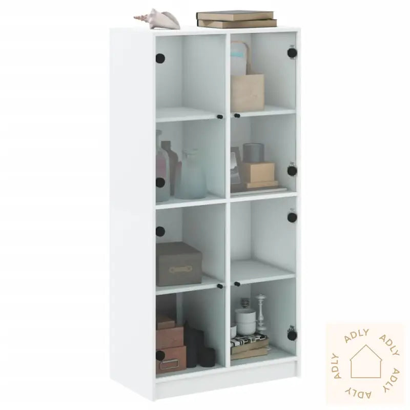 Highboard Med Dører Hvit 68X37X142 Cm Konstruert Tre