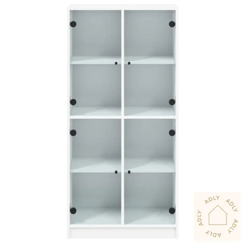 Highboard Med Dører Hvit 68X37X142 Cm Konstruert Tre