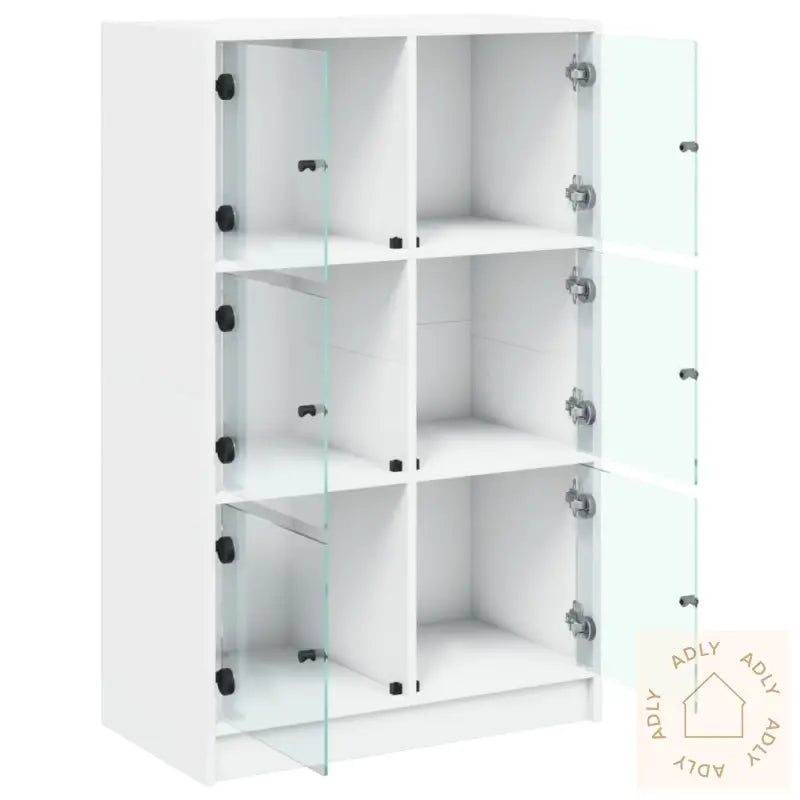 Highboard Med Dører Hvit 68X37X109 Cm Konstruert Tre