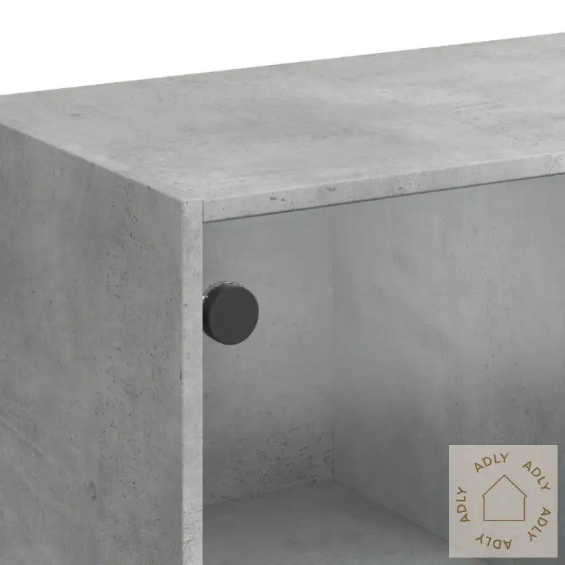 Highboard Med Dører Betonggrå 68X37X142 Cm Konstruert Tre