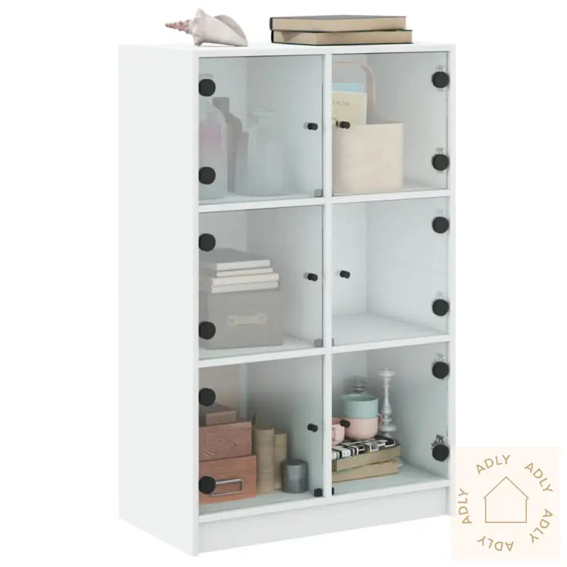 Highboard Med Dører Hvit 68X37X109 Cm Konstruert Tre