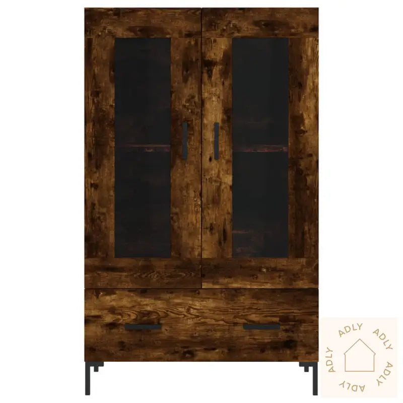 Highboard Røkt Eik 69,5X31X115 Cm Konstruert Tre