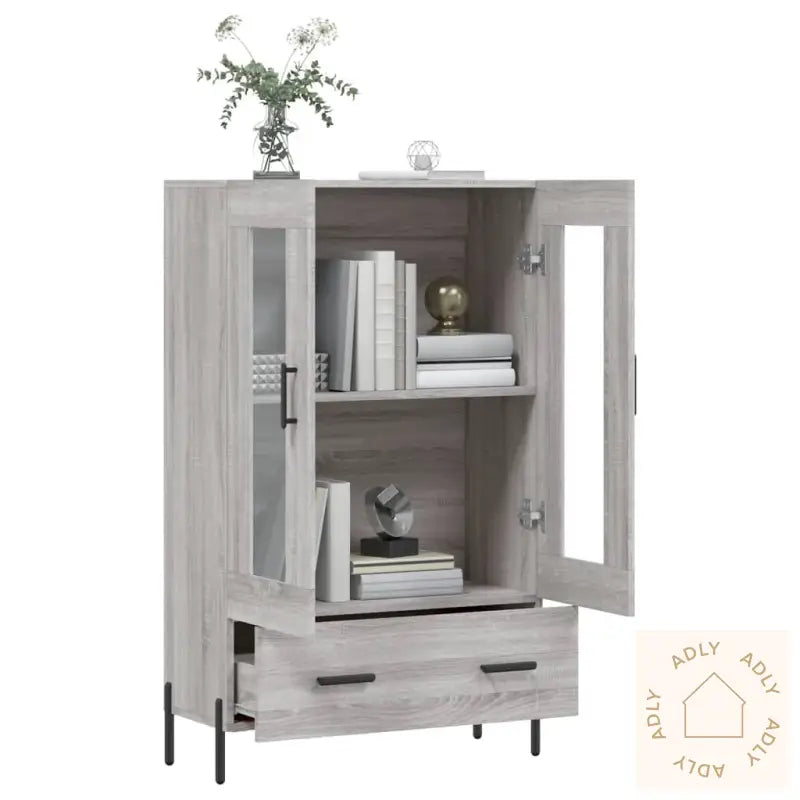 Highboard Grå Sonoma 69,5X31X115 Cm Konstruert Tre