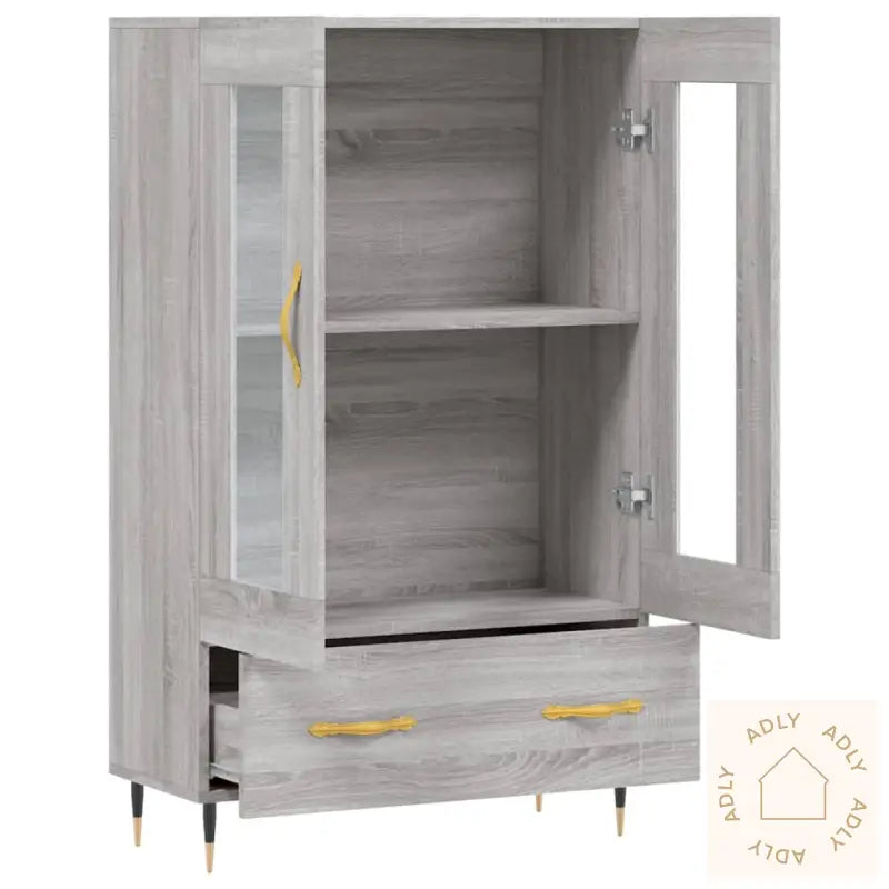 Highboard Grå Sonoma 69,5X31X115 Cm Konstruert Tre