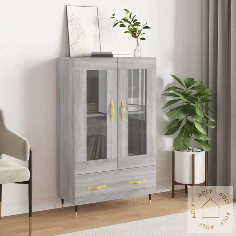 Highboard Grå Sonoma 69,5X31X115 Cm Konstruert Tre