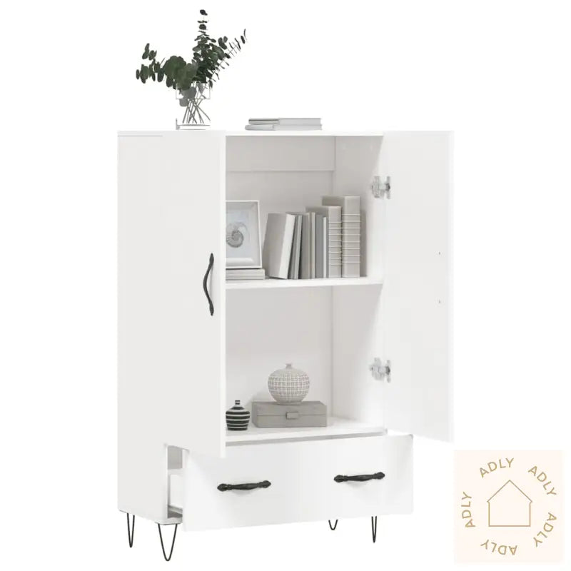 Highboard Hvit 69,5X31X115 Cm Konstruert Tre