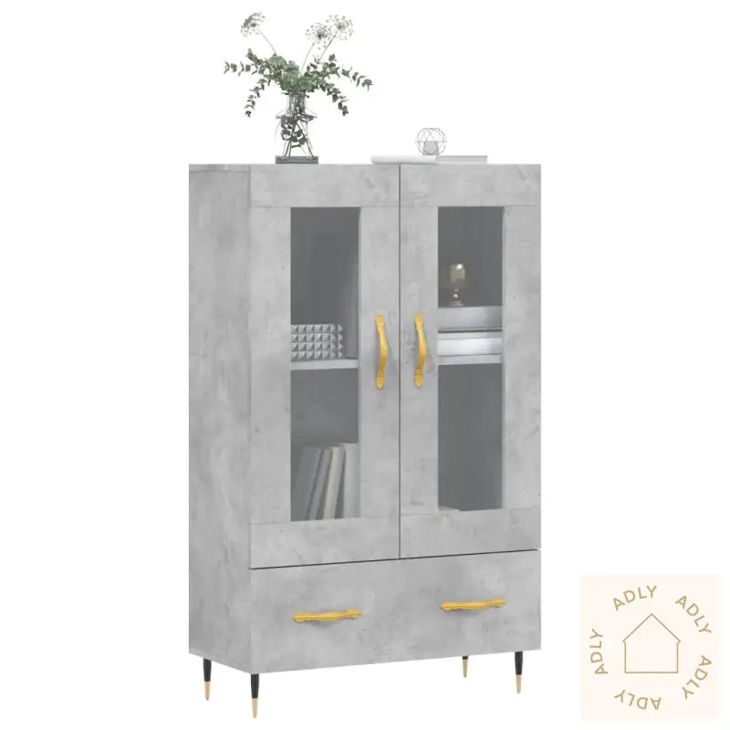 Highboard Betonggrå 69,5X31X115 Cm Konstruert Tre