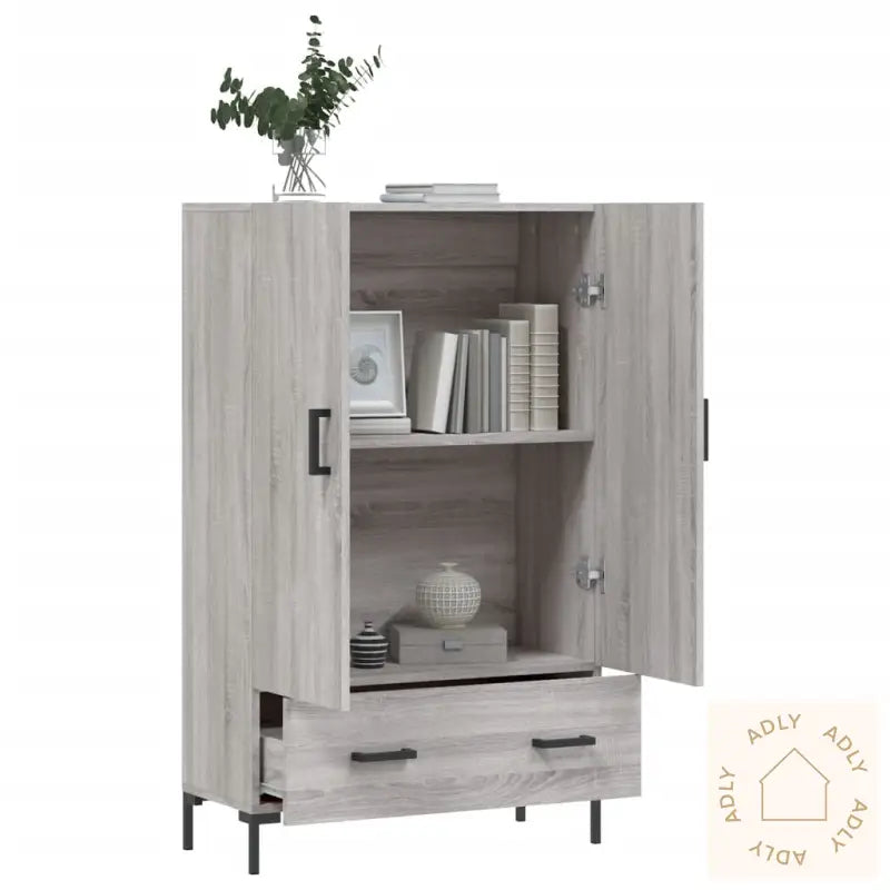 Highboard Grå Sonoma 69,5X31X115 Cm Konstruert Tre