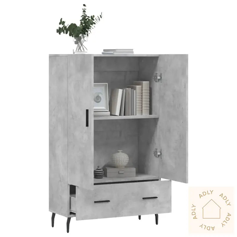 Highboard Betonggrå 69,5X31X115 Cm Konstruert Tre