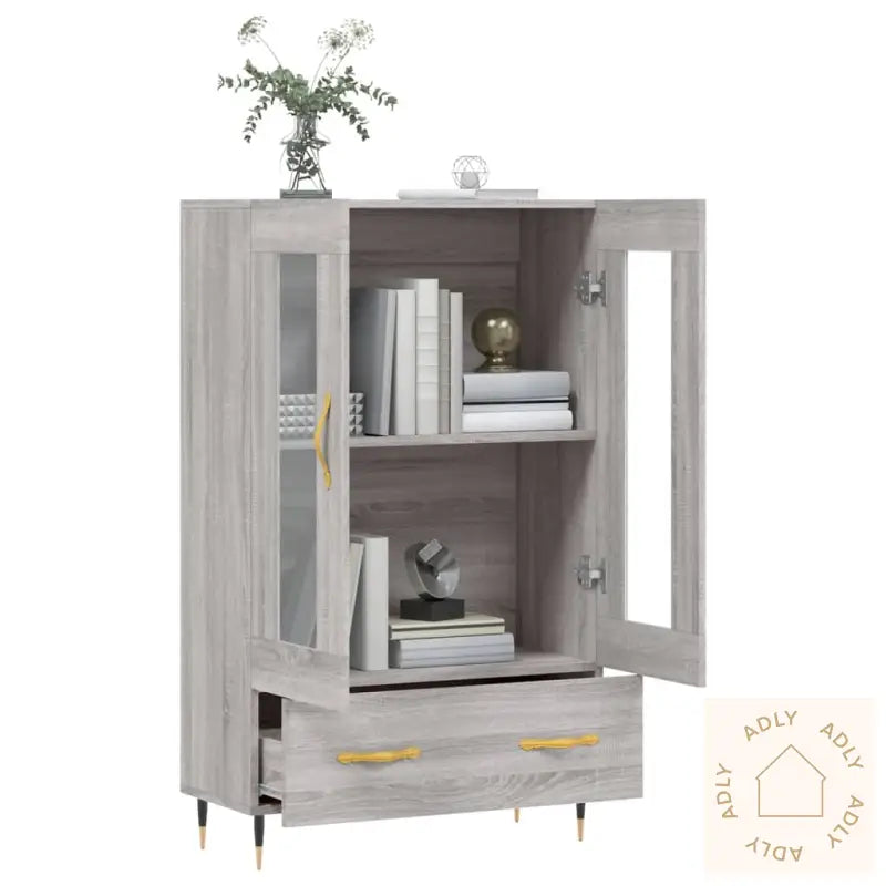 Highboard Grå Sonoma 69,5X31X115 Cm Konstruert Tre