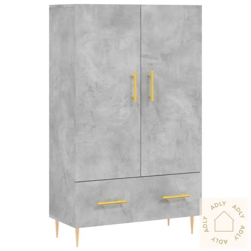 Highboard Betonggrå 69,5X31X115 Cm Konstruert Tre