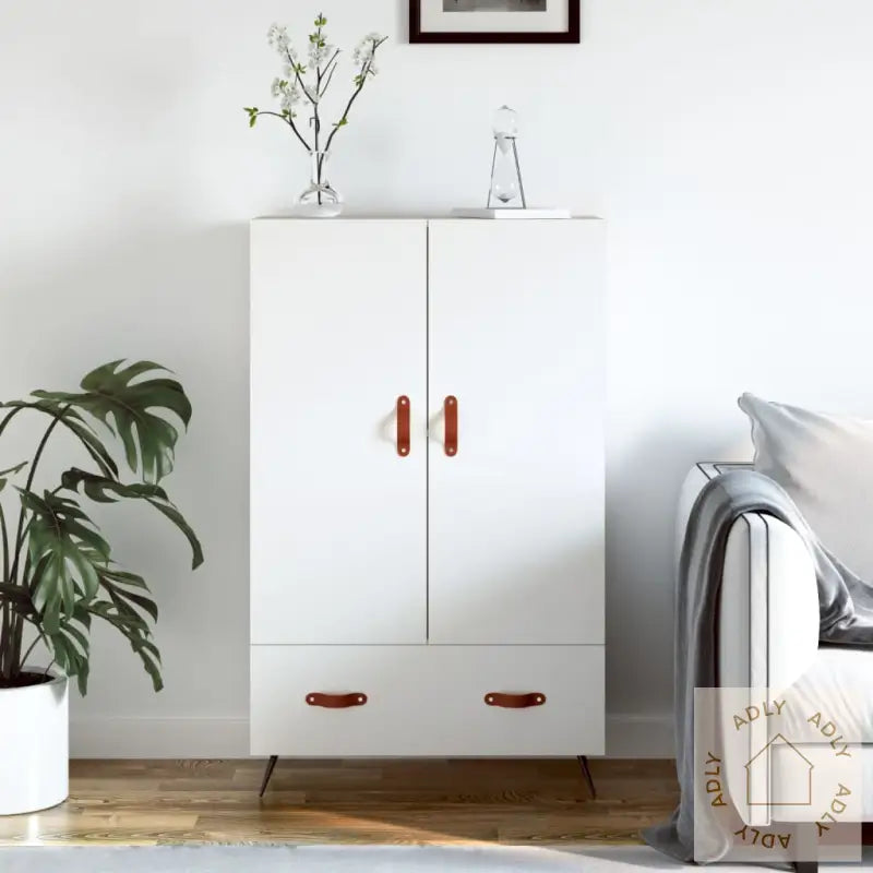 Highboard Hvit 69,5X31X115 Cm Konstruert Tre