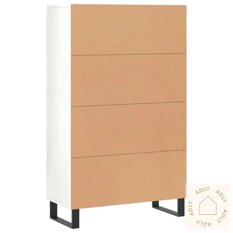 Highboard Høyglans Hvit 69,5X31X115 Cm Konstruert Tre