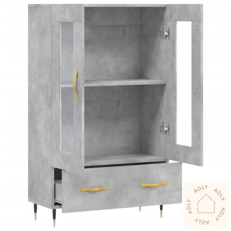 Highboard Betonggrå 69,5X31X115 Cm Konstruert Tre