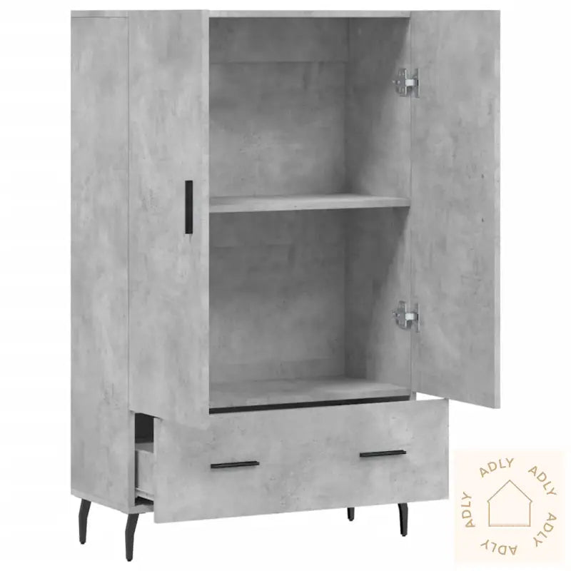 Highboard Betonggrå 69,5X31X115 Cm Konstruert Tre