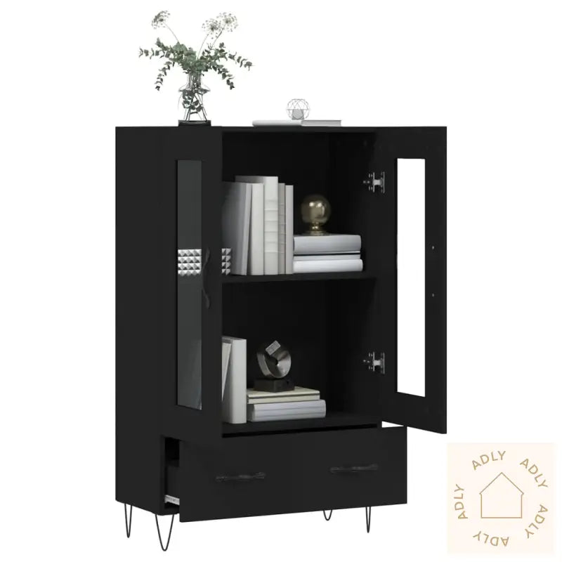 Highboard Svart 69,5X31X115 Cm Konstruert Tre
