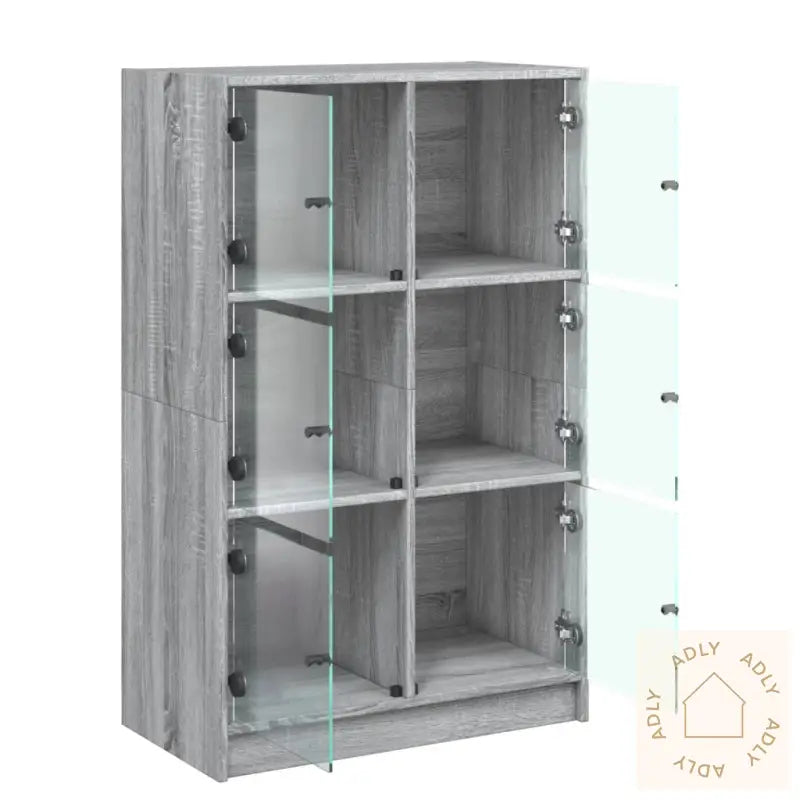 Highboard Med Dører Grå Sonoma 68X37X109 Cm Konstruert Tre