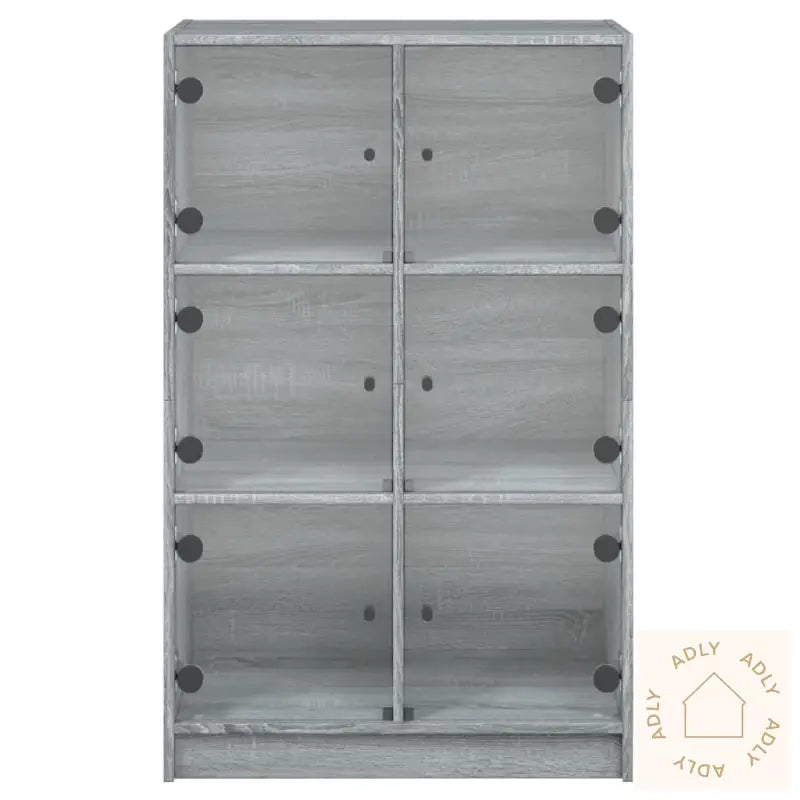 Highboard Med Dører Grå Sonoma 68X37X109 Cm Konstruert Tre