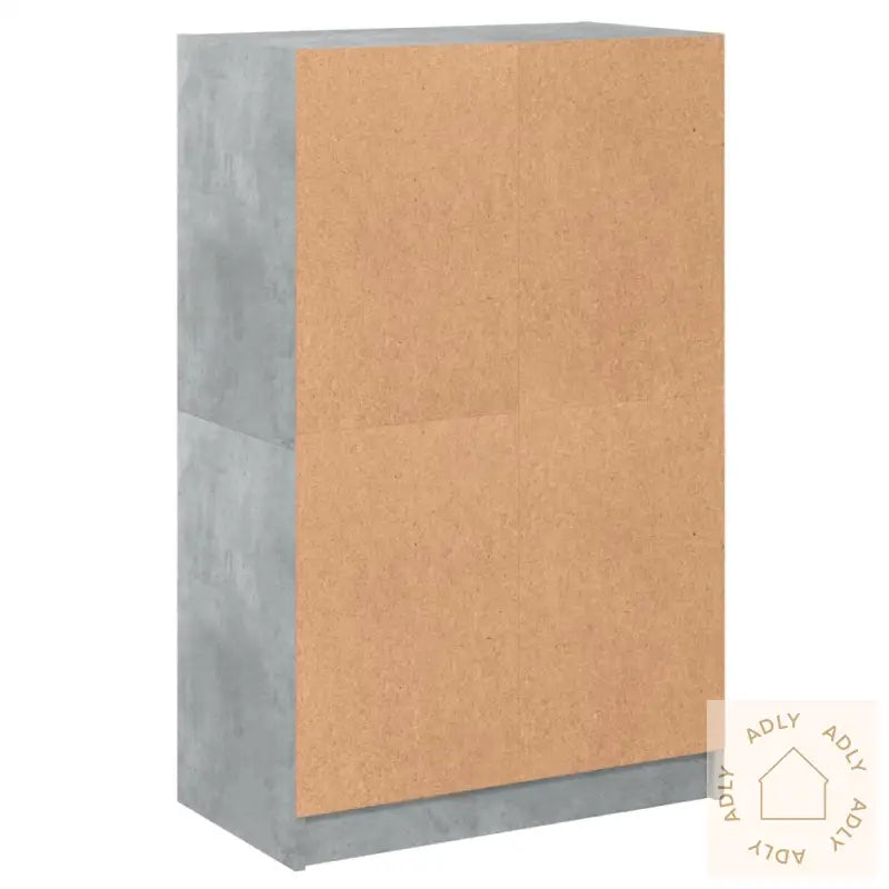 Highboard Med Dører Betonggrå 68X37X109 Cm Konstruert Tre