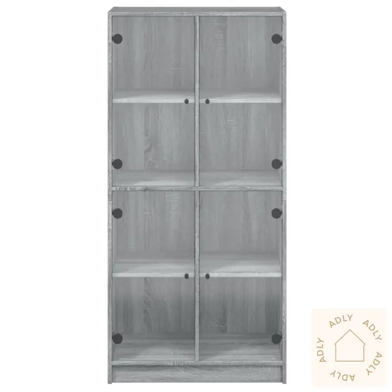 Highboard Med Dører Grå Sonoma 68X37X142 Cm Konstruert Tre