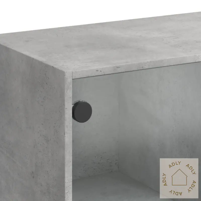 Highboard Med Dører Betonggrå 68X37X142 Cm Konstruert Tre