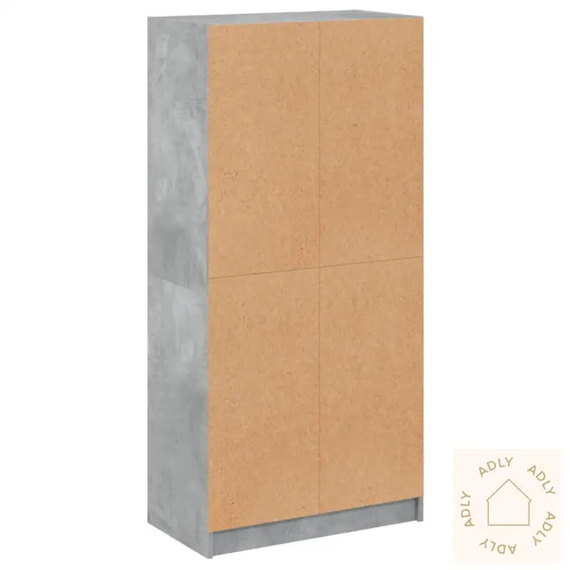 Highboard Med Dører Betonggrå 68X37X142 Cm Konstruert Tre