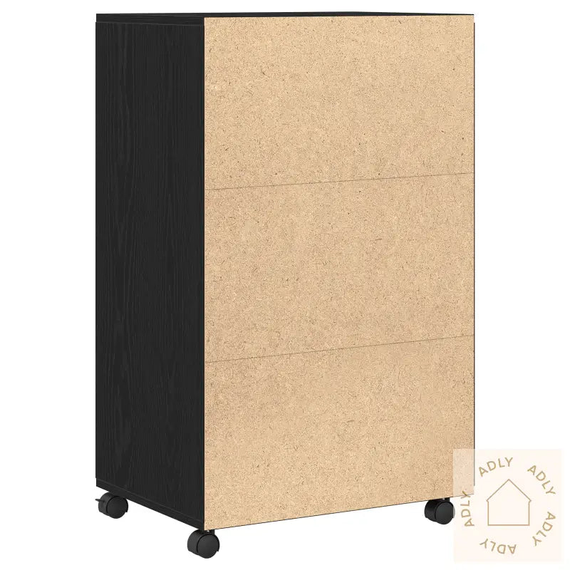 Rulleskap Svart Eik 55X40X91 Cm Konstruert Tre