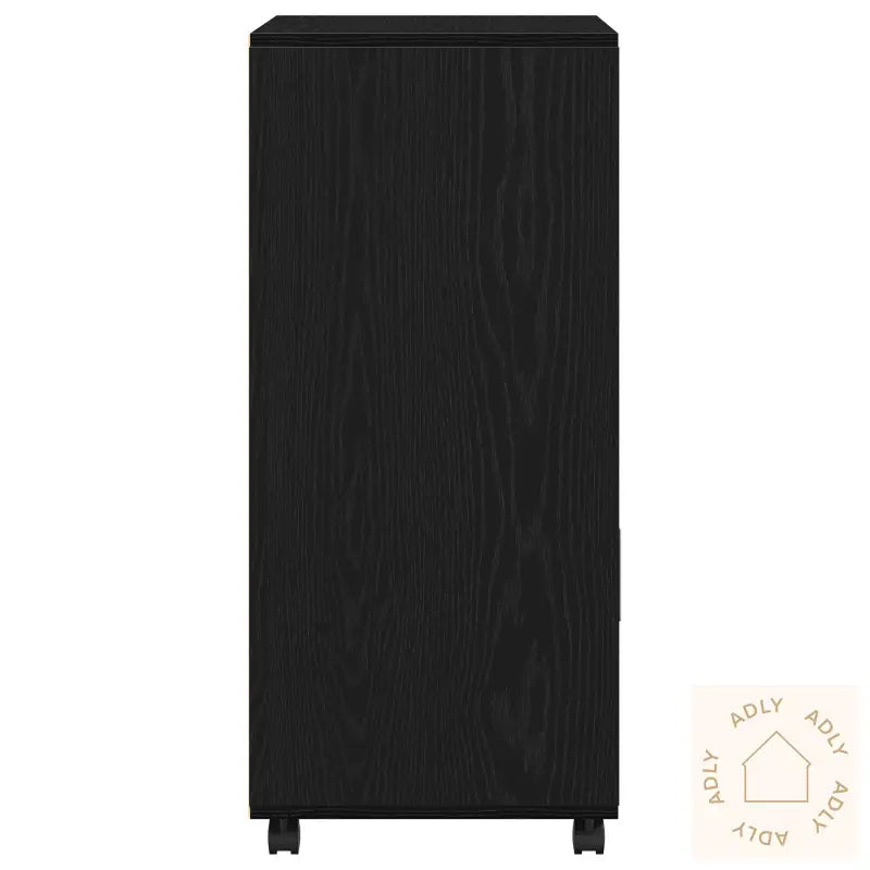 Rulleskap Svart Eik 55X40X91 Cm Konstruert Tre