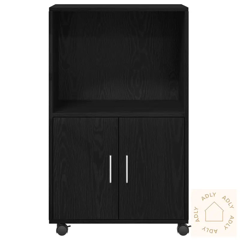 Rulleskap Svart Eik 55X40X91 Cm Konstruert Tre
