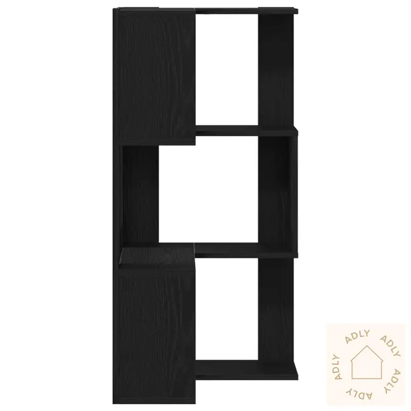 Hjørnebibliotek 3-Nivå Svart Eik 50X50X102 Cm Komprimert Tre