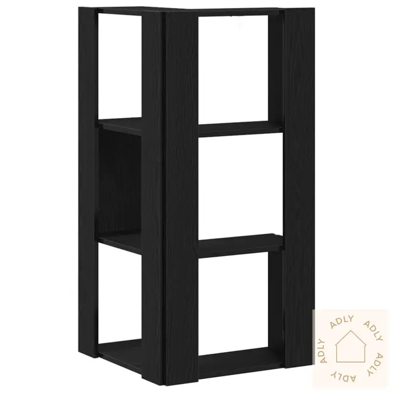Hjørnebibliotek 3-Nivå Svart Eik 50X50X102 Cm Komprimert Tre