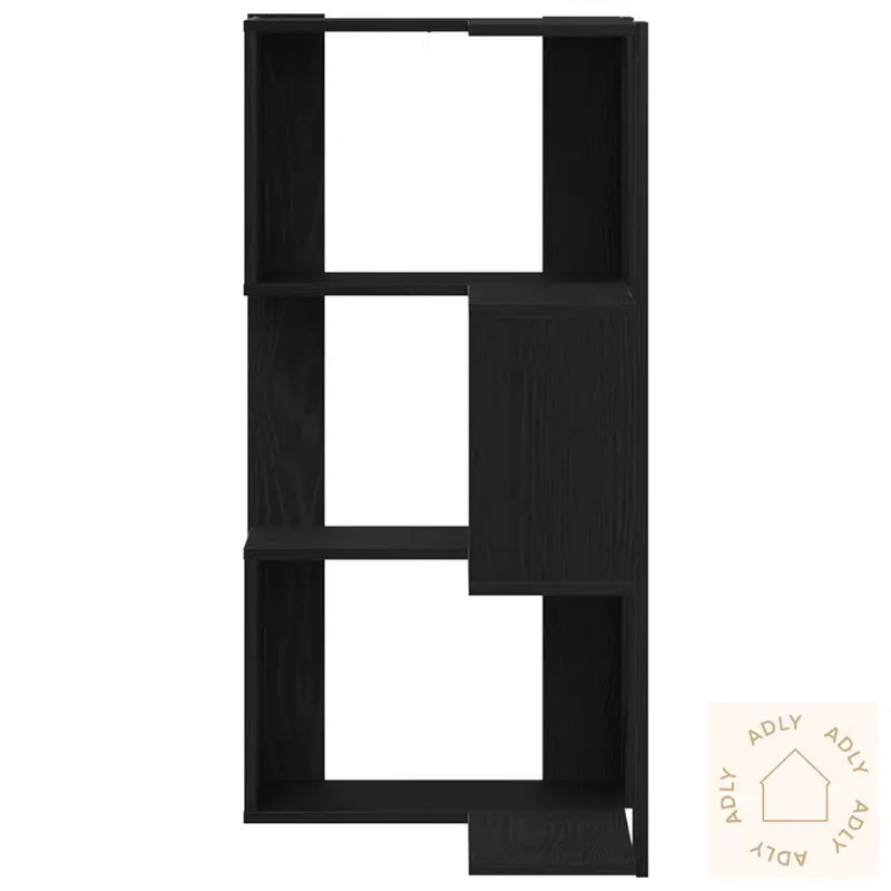 Hjørnebibliotek 3-Nivå Svart Eik 50X50X102 Cm Komprimert Tre